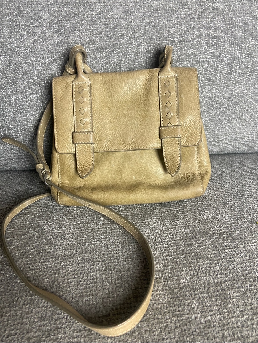 Frye Taupe Leather Crossbody Bag